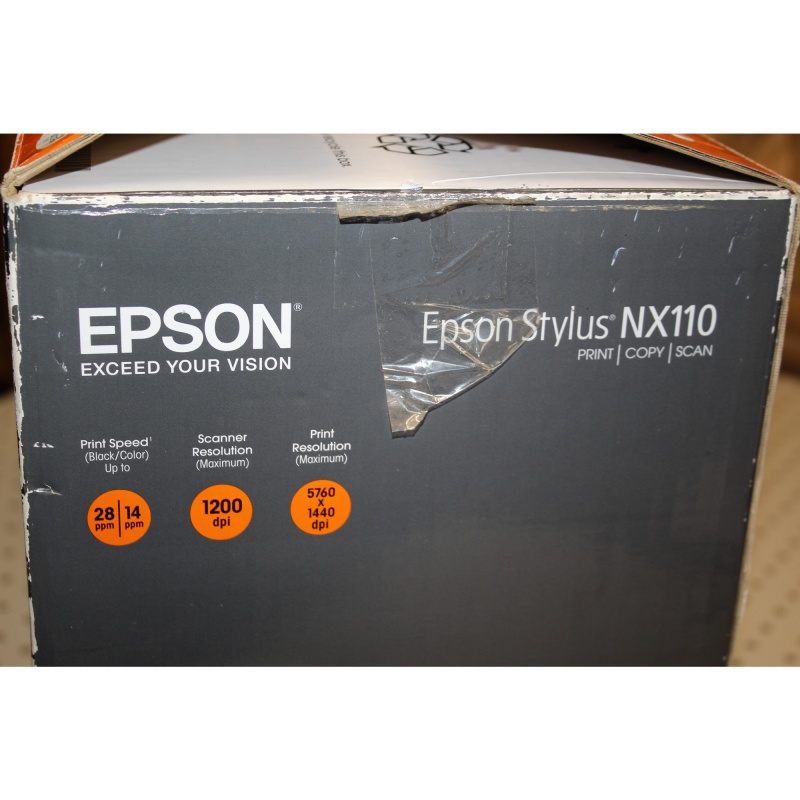 Epson Stylus NX110 All-in-One Printer Print Copy Scan Original Box - Never used