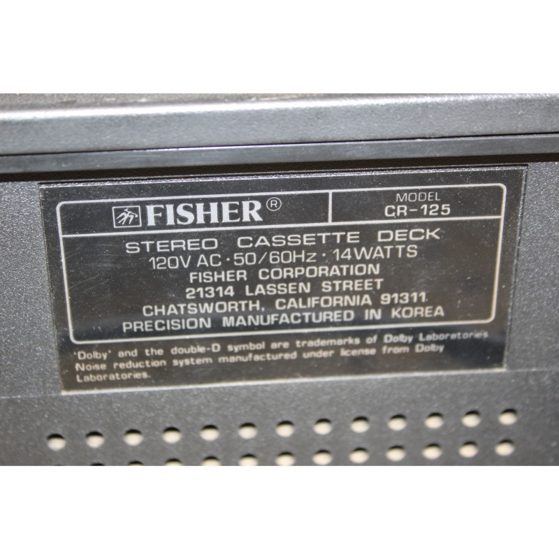 Fisher CR-125 is a stereo cassette deck with Dolby B noise reduction