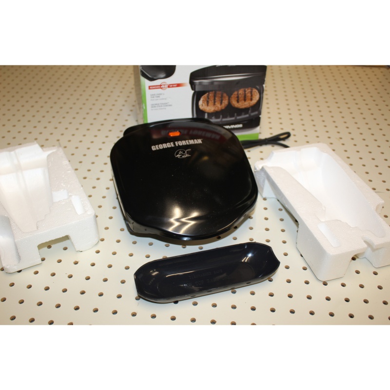 George Foreman 2-Serving Classic Plate Indoor Grill & Panini Press, Black, GR10B
