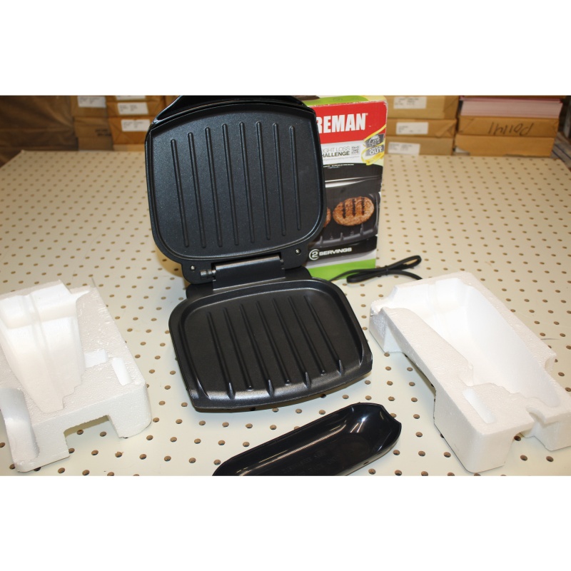 George Foreman 2-Serving Classic Plate Indoor Grill & Panini Press, Black, GR10B