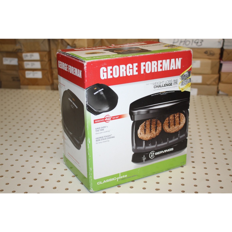 George Foreman 2-Serving Classic Plate Indoor Grill & Panini Press, Black, GR10B