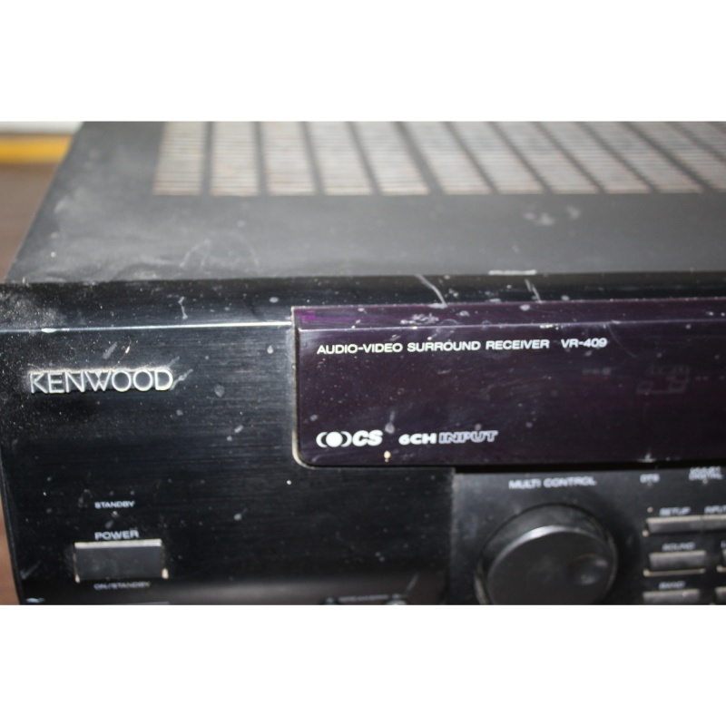 Kenwood VR-409 AV Surround Receiver 6 chan Input S Video No Remote Missing Knob
