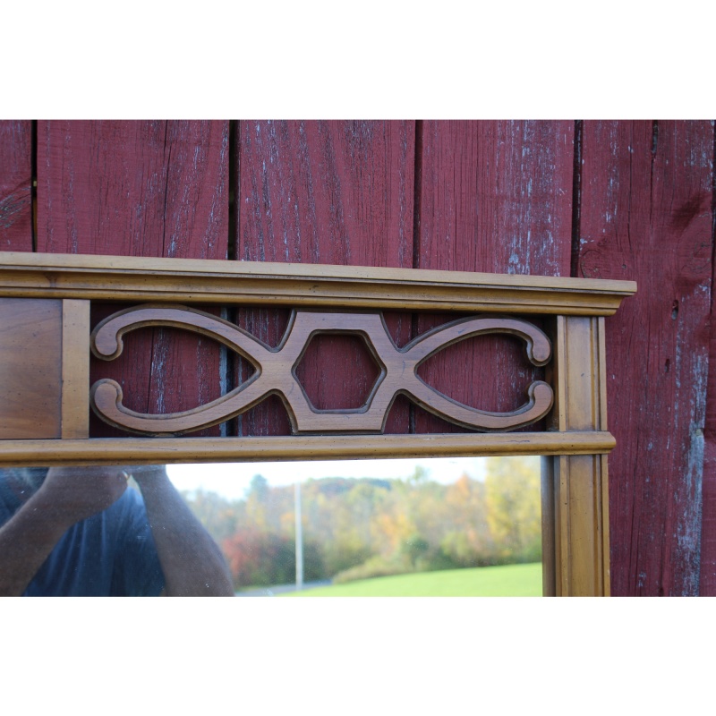 Large Thomasville Mid Century 53" x 37" Wood Frame Mirror