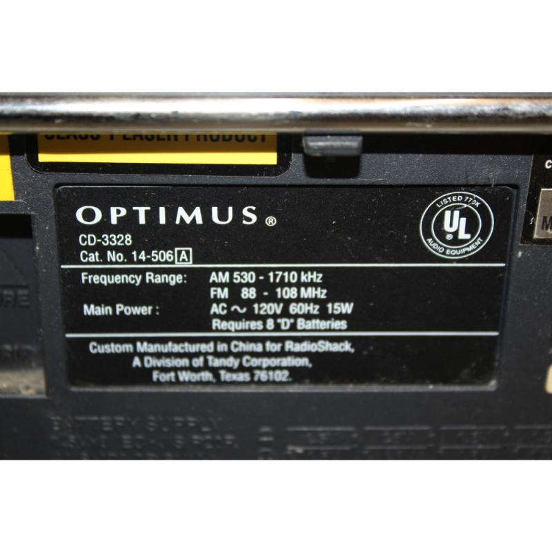 OPTIMUS CD-3328 ~ AM/FM Stereo CD-Player Cassette Recorder