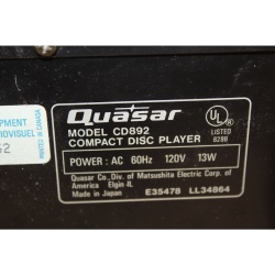 Quasar CD892 5-Disc Compact Disc Changer & Player MASH