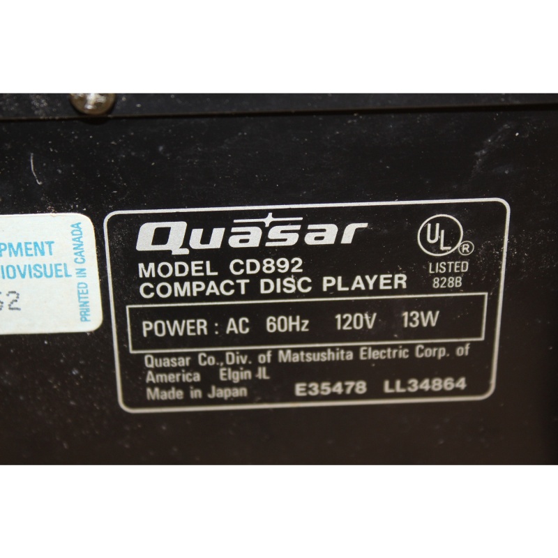 Quasar CD892 5-Disc Compact Disc Changer & Player MASH