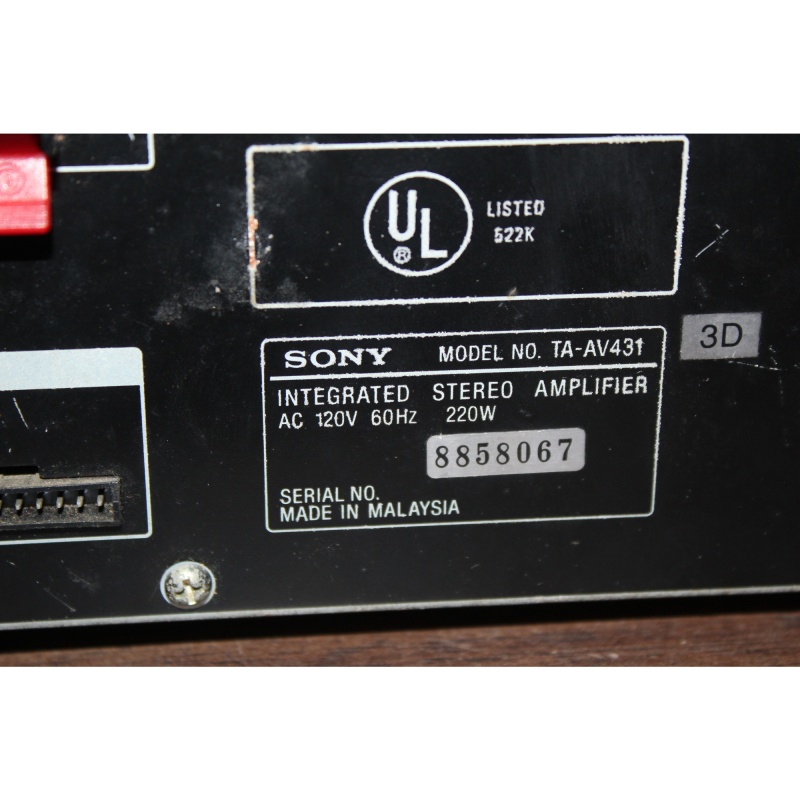 Sony TA-AV431 Integrated Stereo Surround Amplifier