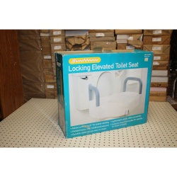 SunMark / McKesson Locking Elevated Toilet Seat, Removable Padded Arms 5" Height