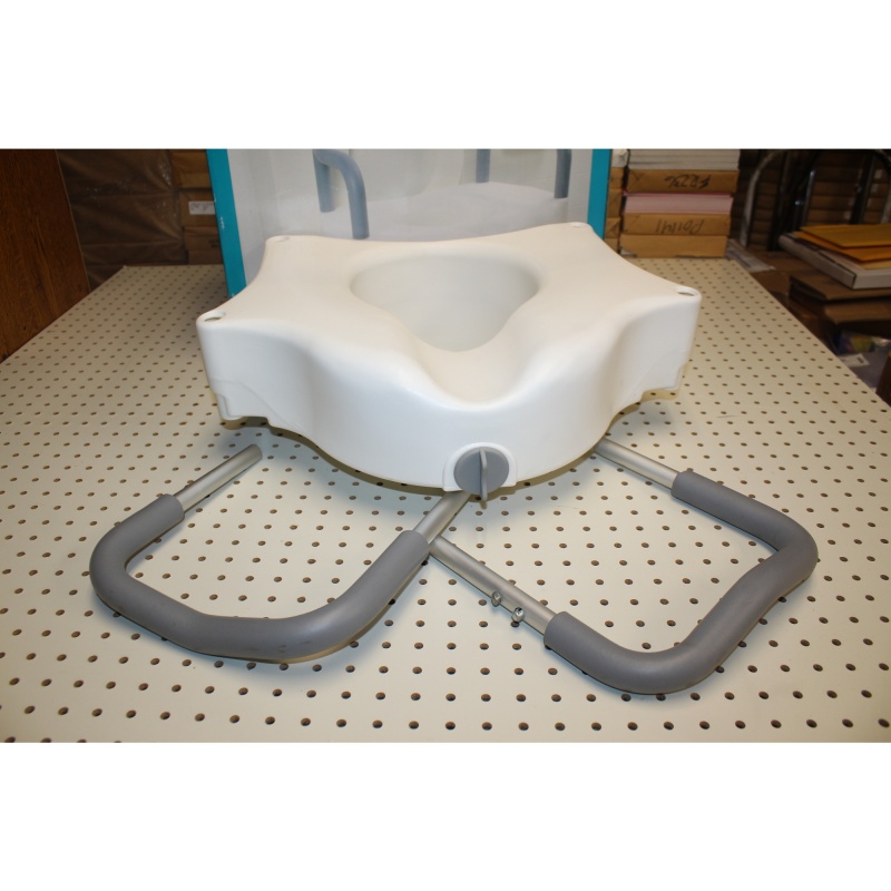 SunMark / McKesson Locking Elevated Toilet Seat, Removable Padded Arms 5" Height