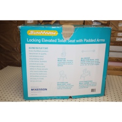 SunMark / McKesson Locking Elevated Toilet Seat, Removable Padded Arms 5" Height