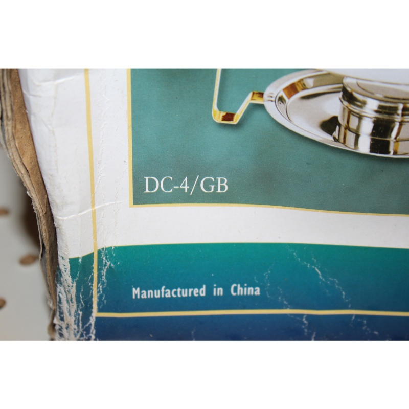 Update International DC-4/GB Stainless Steel Gold-Accented Chafer, Round 4-Quart