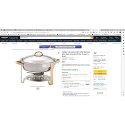 Update International DC-4/GB Stainless Steel Gold-Accented Chafer, Round 4-Quart