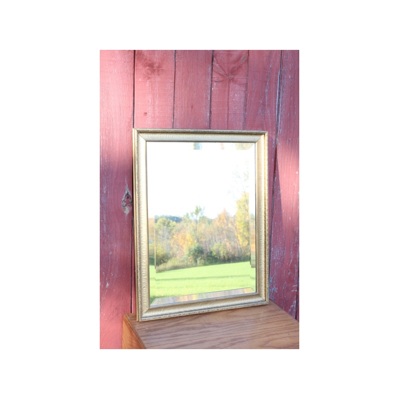 Very Nice 22" x 28" Vintage Gold Frame Mirror