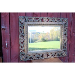 Very Ornate Labarge - Hand Carved 43.5" x 35" Mirror with Beveled Glass