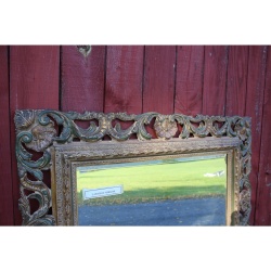 Very Ornate Labarge - Hand Carved 43.5" x 35" Mirror with Beveled Glass