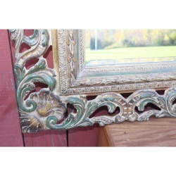 Very Ornate Labarge - Hand Carved 43.5" x 35" Mirror with Beveled Glass