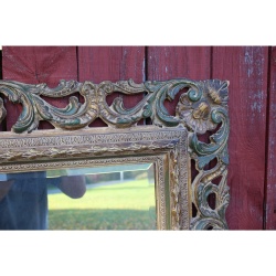 Very Ornate Labarge - Hand Carved 43.5" x 35" Mirror with Beveled Glass