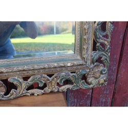 Very Ornate Labarge - Hand Carved 43.5" x 35" Mirror with Beveled Glass