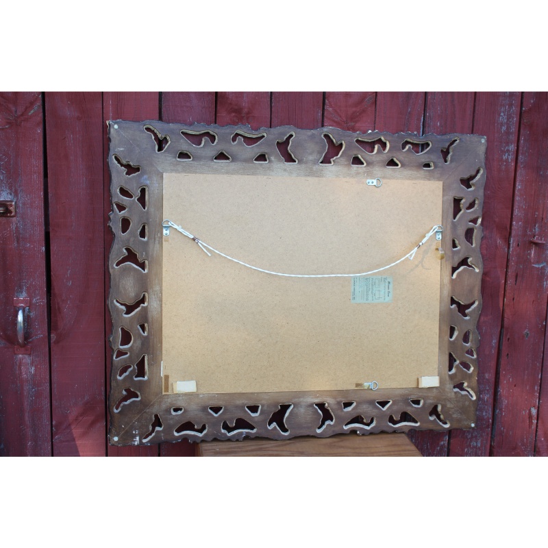 Very Ornate Labarge - Hand Carved 43.5" x 35" Mirror with Beveled Glass