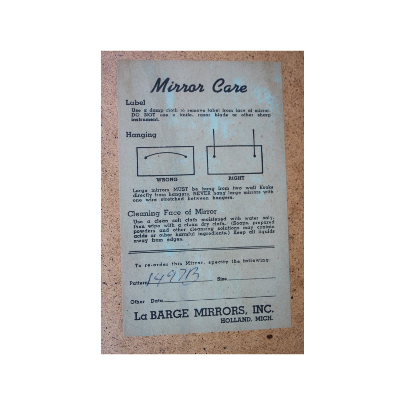 Very Ornate Labarge - Hand Carved 43.5" x 35" Mirror with Beveled Glass