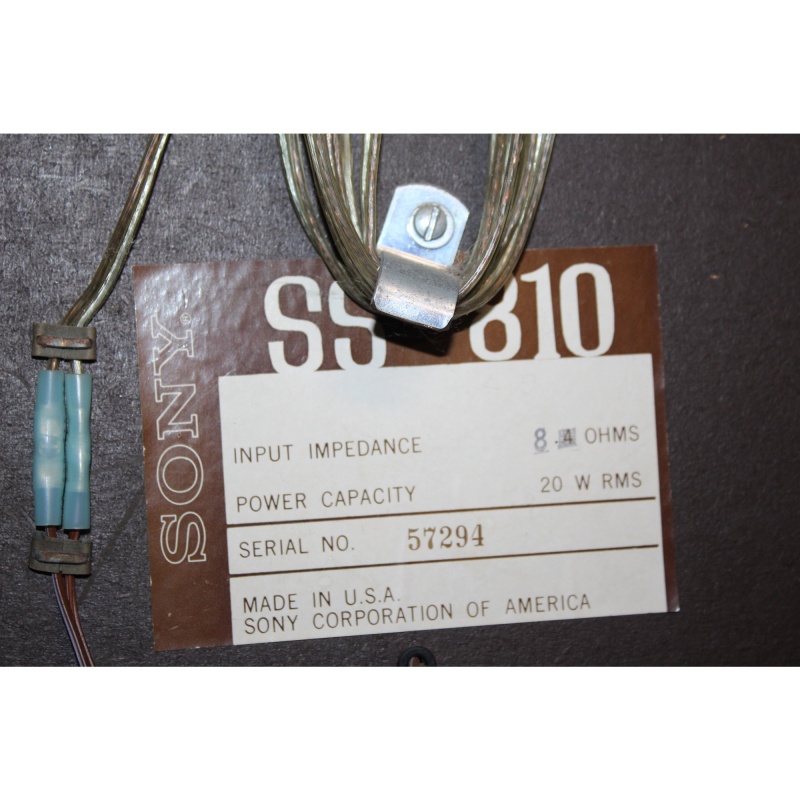 Vintage Wood Grain Sony SS-810 Speaker Pair 8 Ohm 20w Watt RMS