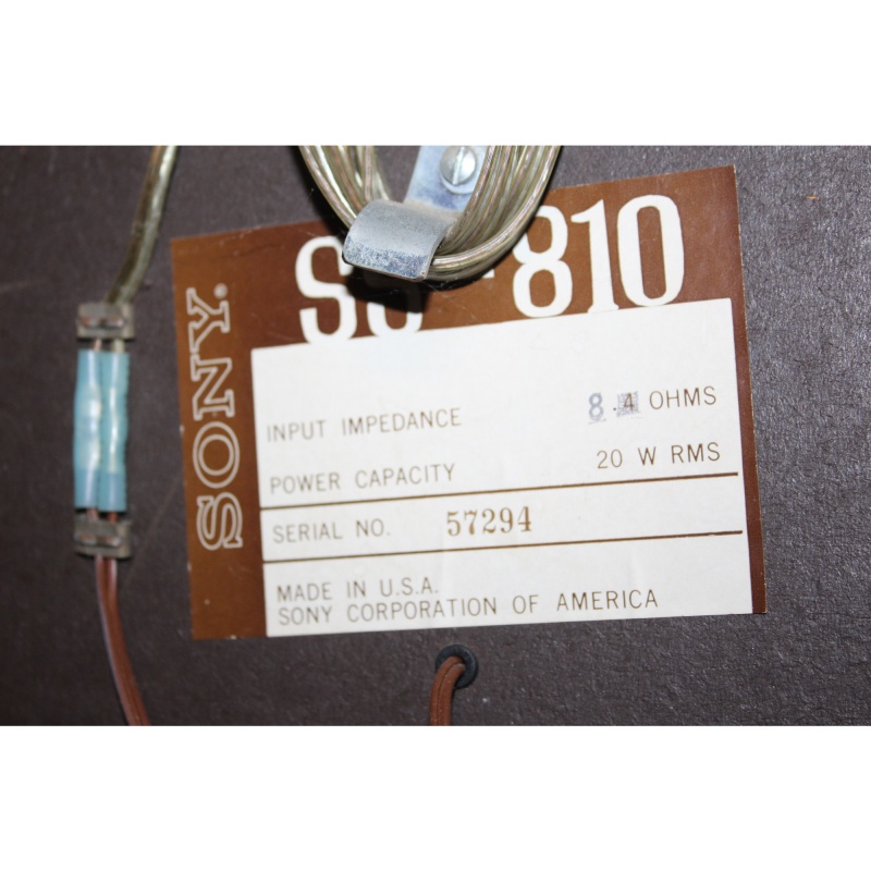 Vintage Wood Grain Sony SS-810 Speaker Pair 8 Ohm 20w Watt RMS