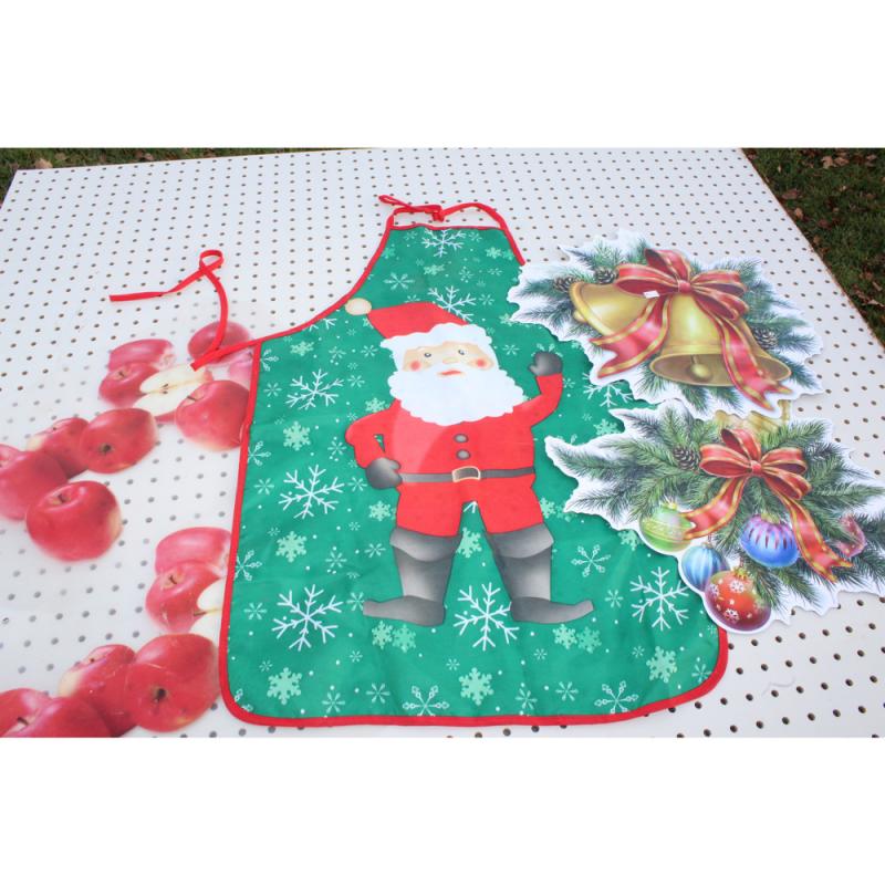 Item#: 102238 Christmas theme apron, magnet decals, placemats