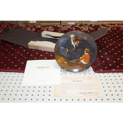 Item#: 102328 Edwin M Knowles Collectors Plate.Norman Rockwell "The Tycoon" 1984