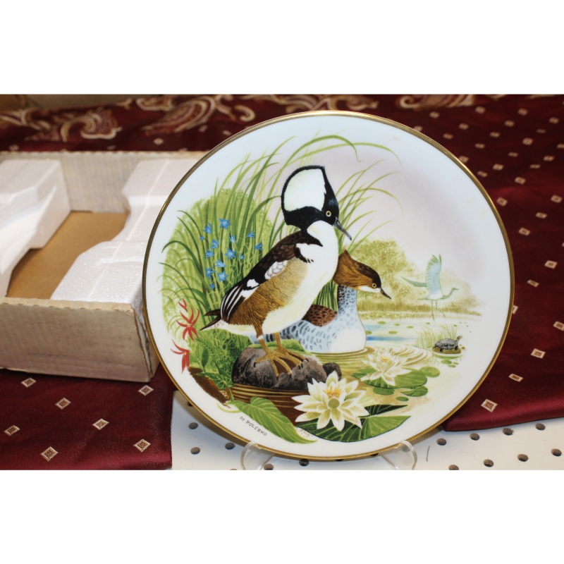 Danbury Mint Scenes From A Wooded Glen Plate By Jo Polseno Hooded Merganser