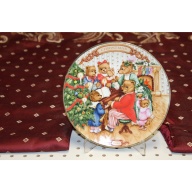 Avon Porcelain Christmas Plate 1989 Together for Christmas Trimmed in 22KGold.