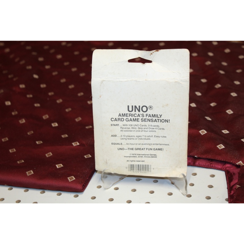 Vintage 1970s UNO America’s Card Game Sensation IGI Joliet 1978 SEALED