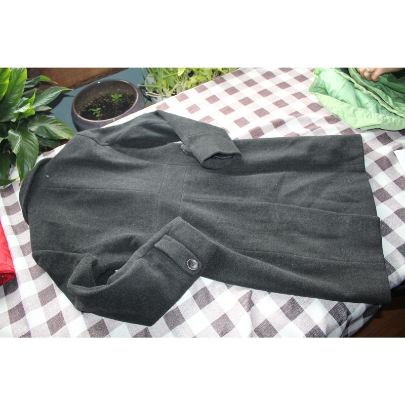 WOMANS ANN KLEIN DARK GREY WINTER COAT SIZE SMALL