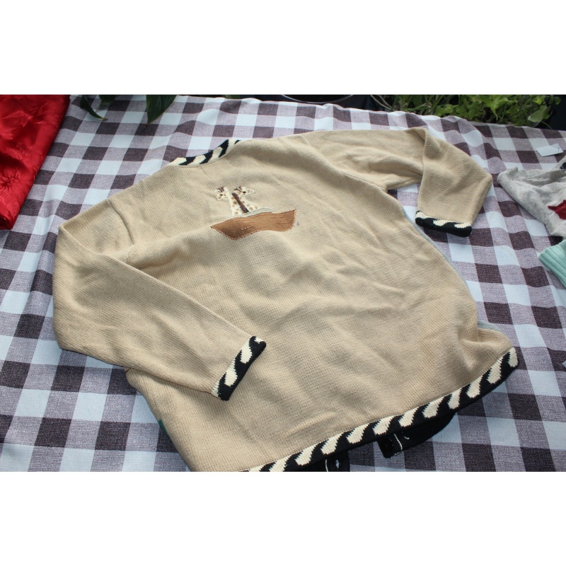 WOMANS STORY BOOK KNITS CARDIGAN SWEATER SIZE MEDIUM