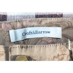 WOMANS CROFT AND BARROW TAN FLORAL STRETCH JEANS SIZE 6