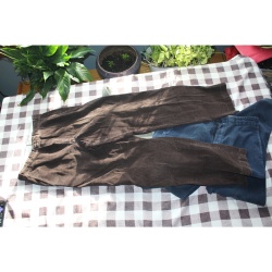 MENS 3 PAIR CORDEROY LL BEAN PANTS BLUE, TAN AND BROWN SIZE 32/33 