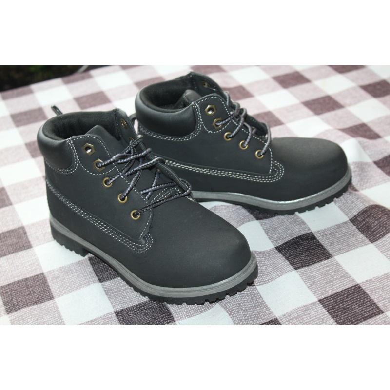 BOYS WONDER NATION BLACK WORK BOOTS SIZE 13