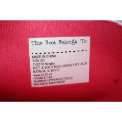 LILY AND DAN GIRLS RAIN BOOTS SIZE 2/3