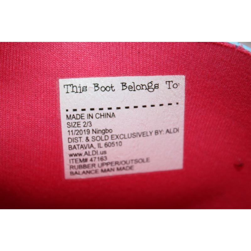 LILY AND DAN GIRLS RAIN BOOTS SIZE 2/3