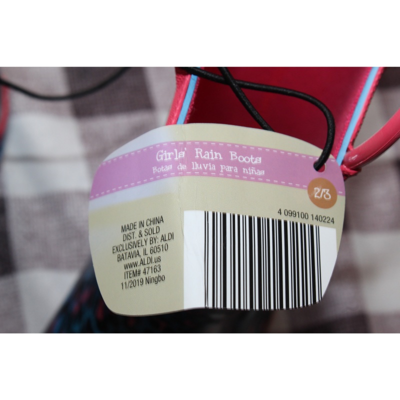 LILY AND DAN GIRLS RAIN BOOTS SIZE 2/3