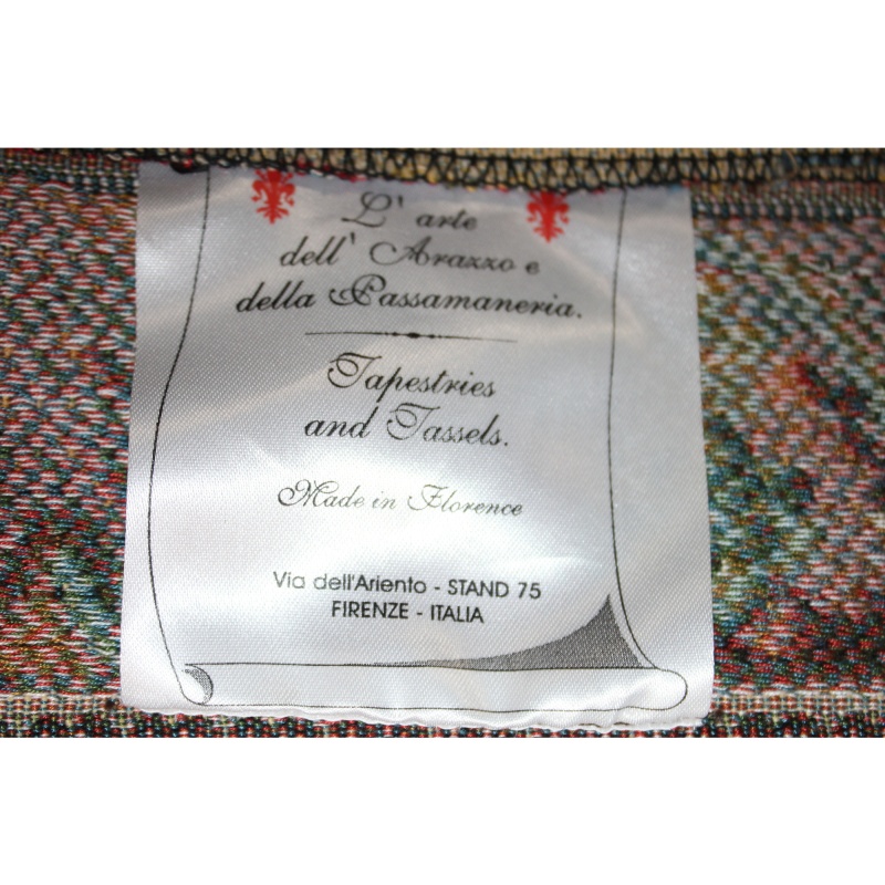 46 X 34 Italian Tapestry DELLA PASSAMANERIA TAPESTRIES & TASSELS FLORENCE ITALY