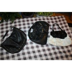 LOT OF 3 BLACK AND WHITE PURSES