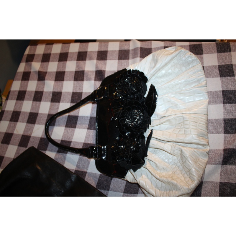 LOT OF 3 BLACK AND WHITE PURSES