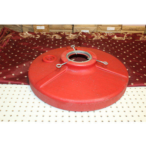 Vintage Christmas Tree Stand Union Products 20" Red Blow Mold Plastic USA 922