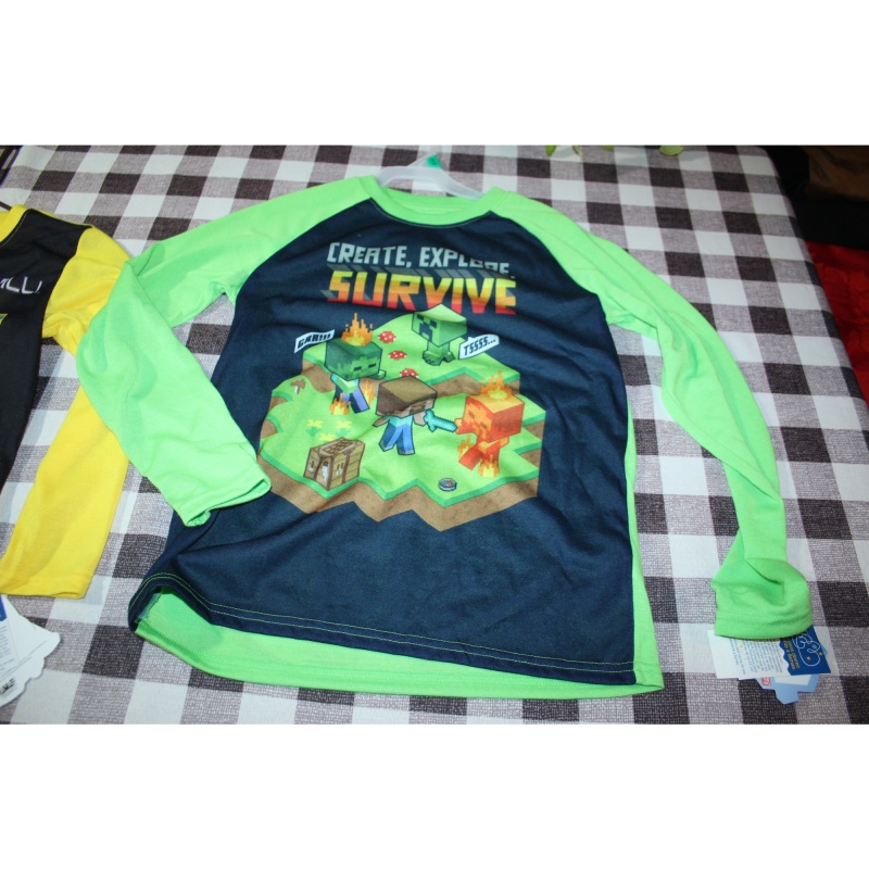 BOYS MINECRAFT POKEMON PAJAMA SHIRTS NWT SIZE 10/12 AND 8