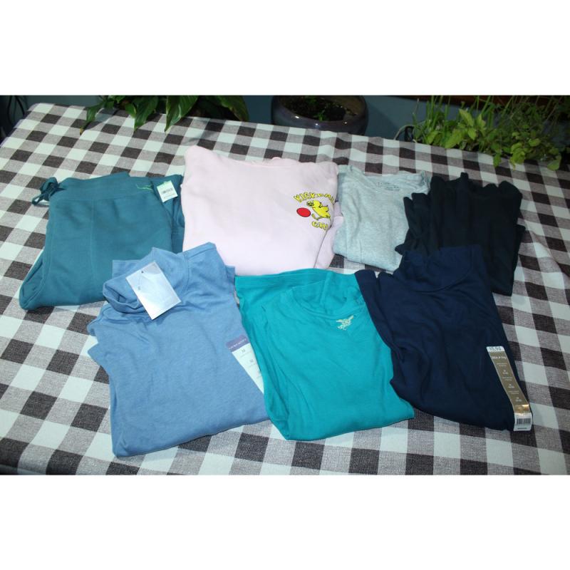 WOMANS LOT OF SHIRTS , HOODIE , AND SWEAT PANTS SIZE SMALL