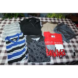 MENS LOT OF SHIRTS AND FLEECE PULLOVER SIZE LARGE