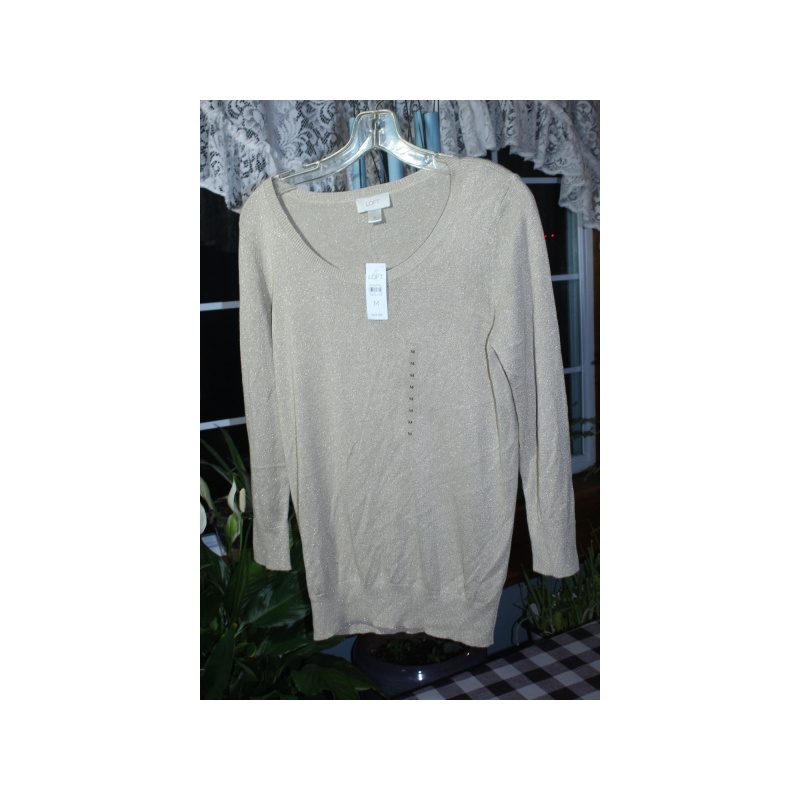 WOMANS ANN TAYLOR LOFT GOLD SWEATER NWT SIZE MEDIUM