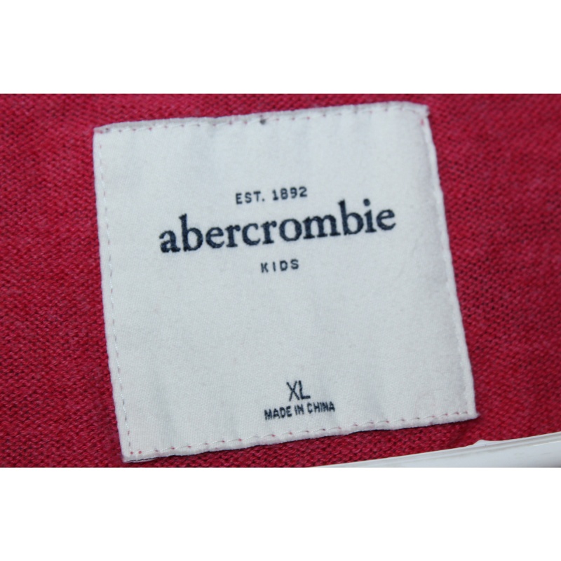 GIRLS ABERCROMBIE PINK AND WHITE SWEATER SIZE XL