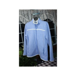 WOMANS TALBOTS BLUE AND WHITE FLEECE JACKET SIZE MEDIUM P