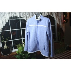 WOMANS TALBOTS BLUE AND WHITE FLEECE JACKET SIZE MEDIUM P